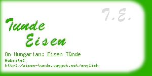 tunde eisen business card